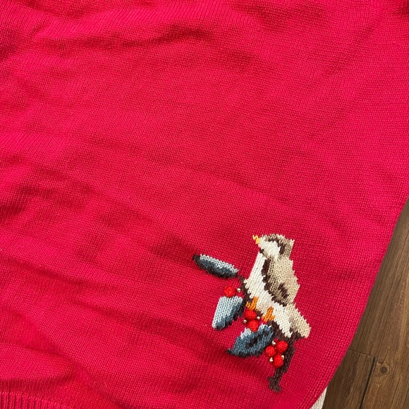 Floral Embroidered Sweater - Red and Cream - Picture 7 of 8